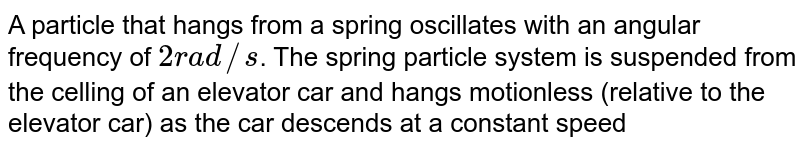 A Particle That Hangs From A Spring Oscillates With An Angular Fre