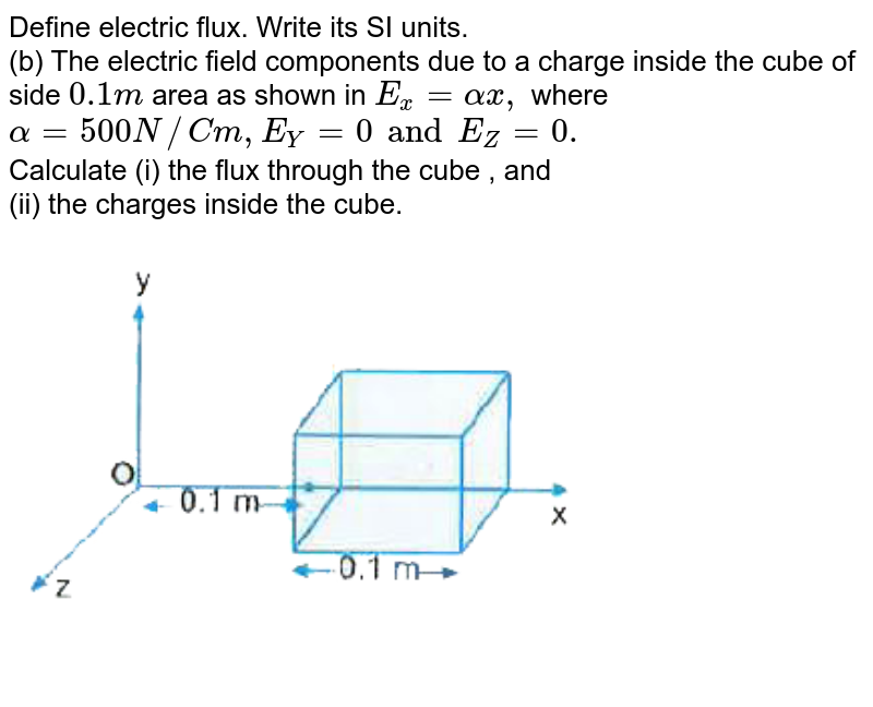 A Define Electric Flux Write Its Si Unitsb The Electric Field