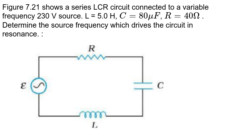 The Figure Shows A Series Lcr Circuit Connected To A Variable Freq