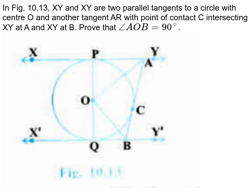 In The Given Figure XY And XY Are Two Parallel Tangents To A Ci