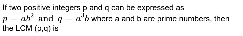 Two Positive Integers P And Q Can Be Expressed As Ab And Q A B