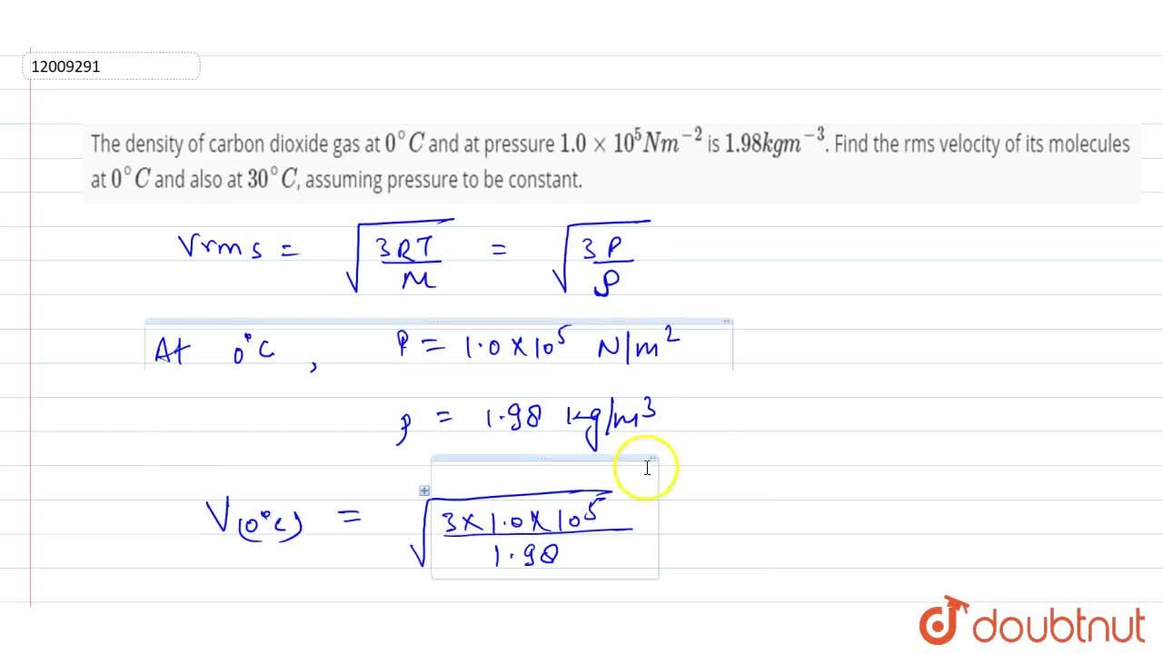 What Is The Density Of Carbon Dioxide At Stp