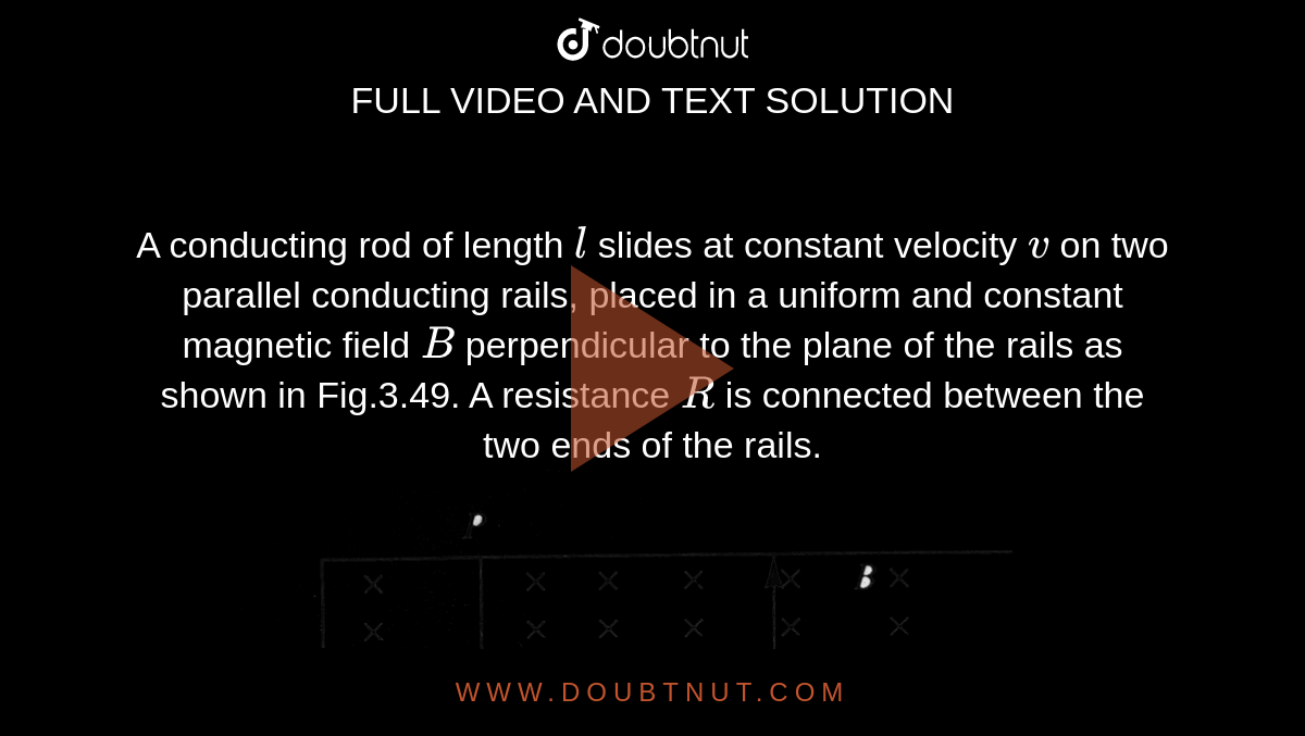 A Conducting Rod Of Length L Slides At Constant Velocity V On Two