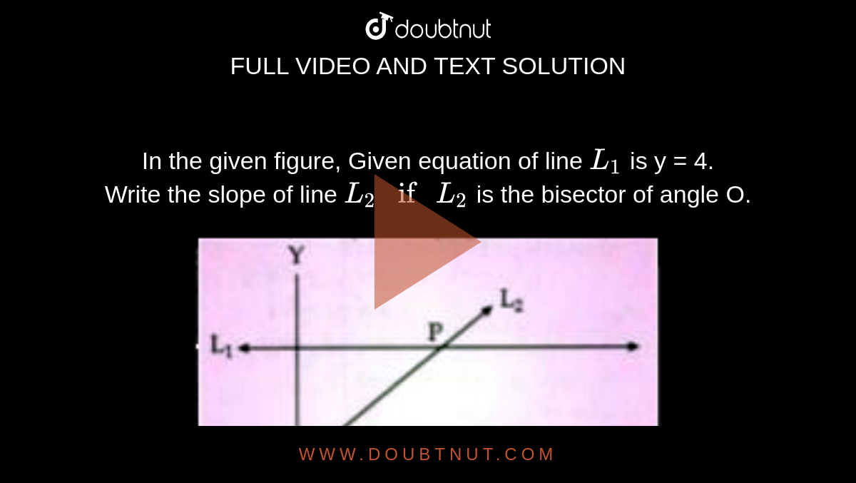 In The Given Figure Given Equation Of Line L 1 Is Y 4 Write The