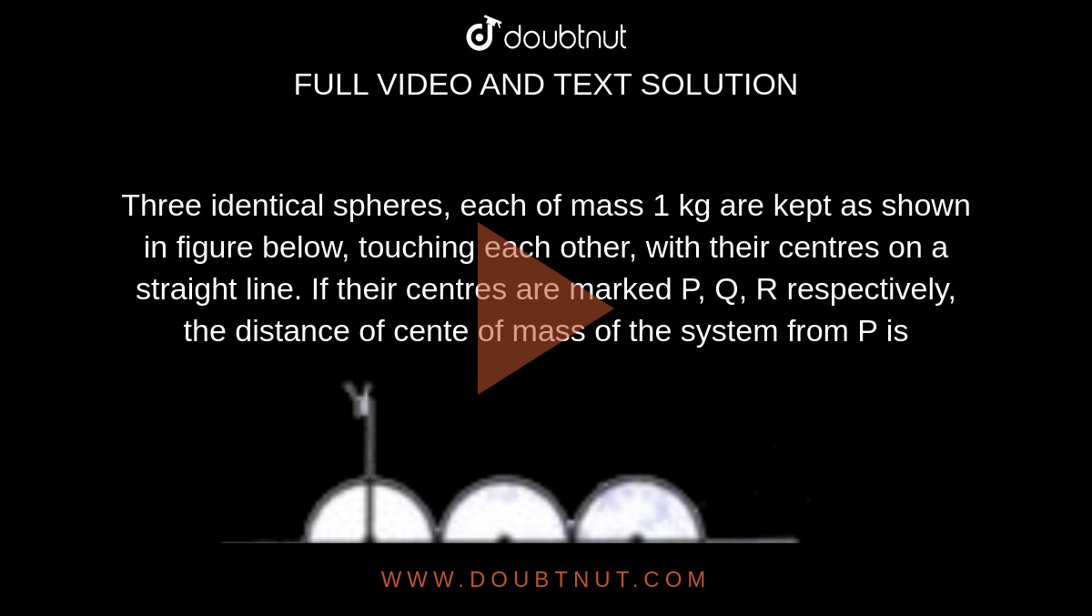 Three Identical Spheres Each Of Mass Kg Are Kept As Shown In Figure