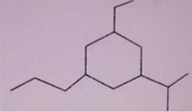 The correct IUPAC name of the following
compound is
   
 
(A) 1-ethyl-3-isopropyl-5-
propylcyclohexane 
(B) 1-propyl-3-isopropyl-5-
ethylcyclohexane 
(C) 3-ethyl-5-
isopropylproylcyclohexane 
(D) 3-ethyl-5-propyl
isopropylcyclohexane