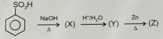 Consider the following reaction  sequence:    
  
  The degree of unsaturation of organic  compound Z is