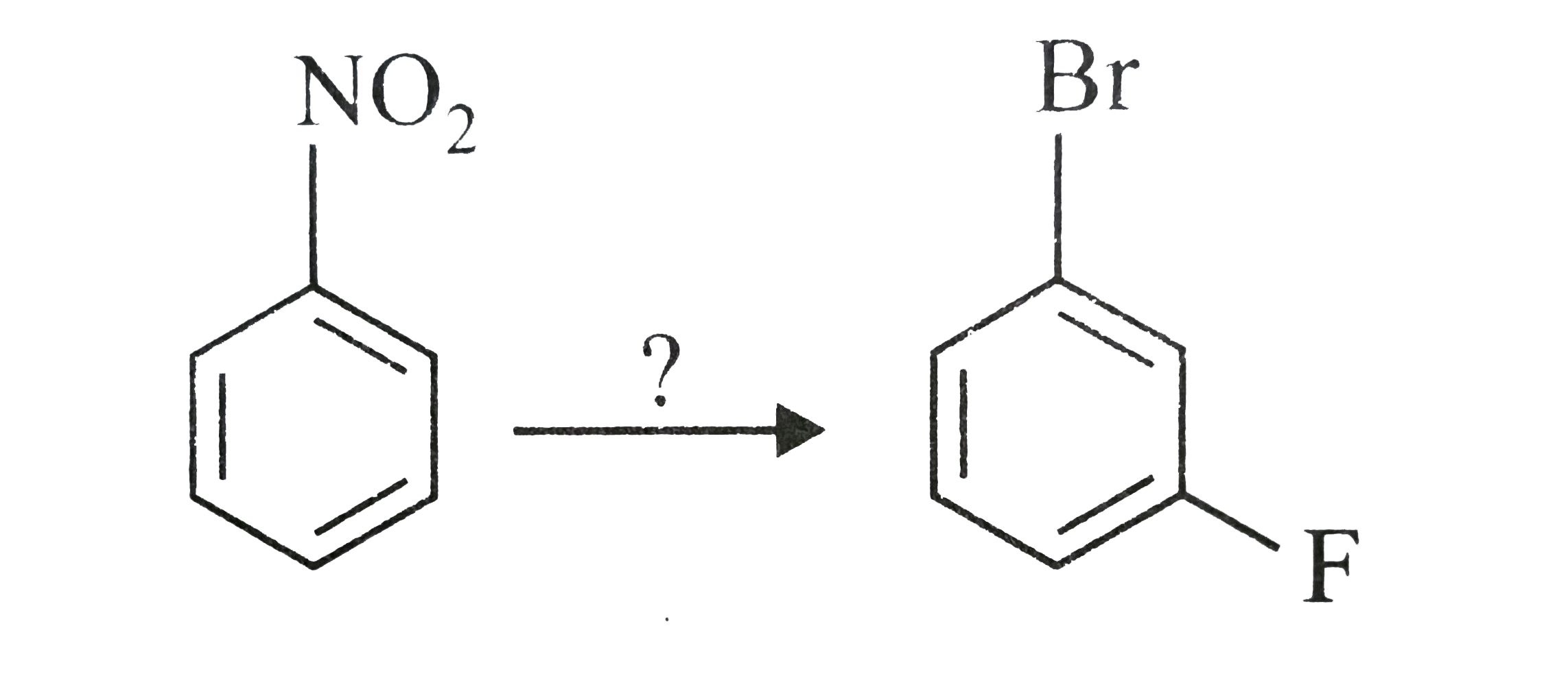 Which of the following will best convert nitobenzene into 3-fluorobromobenzene    .