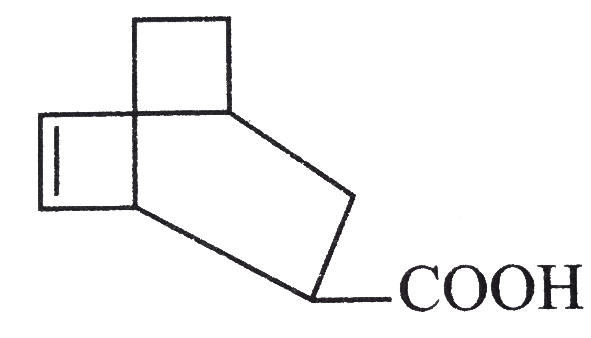 The Diels -Alder reaction between 1,3-cyclohexanediene and propenoic acid gives the product.   It IUPAC name is