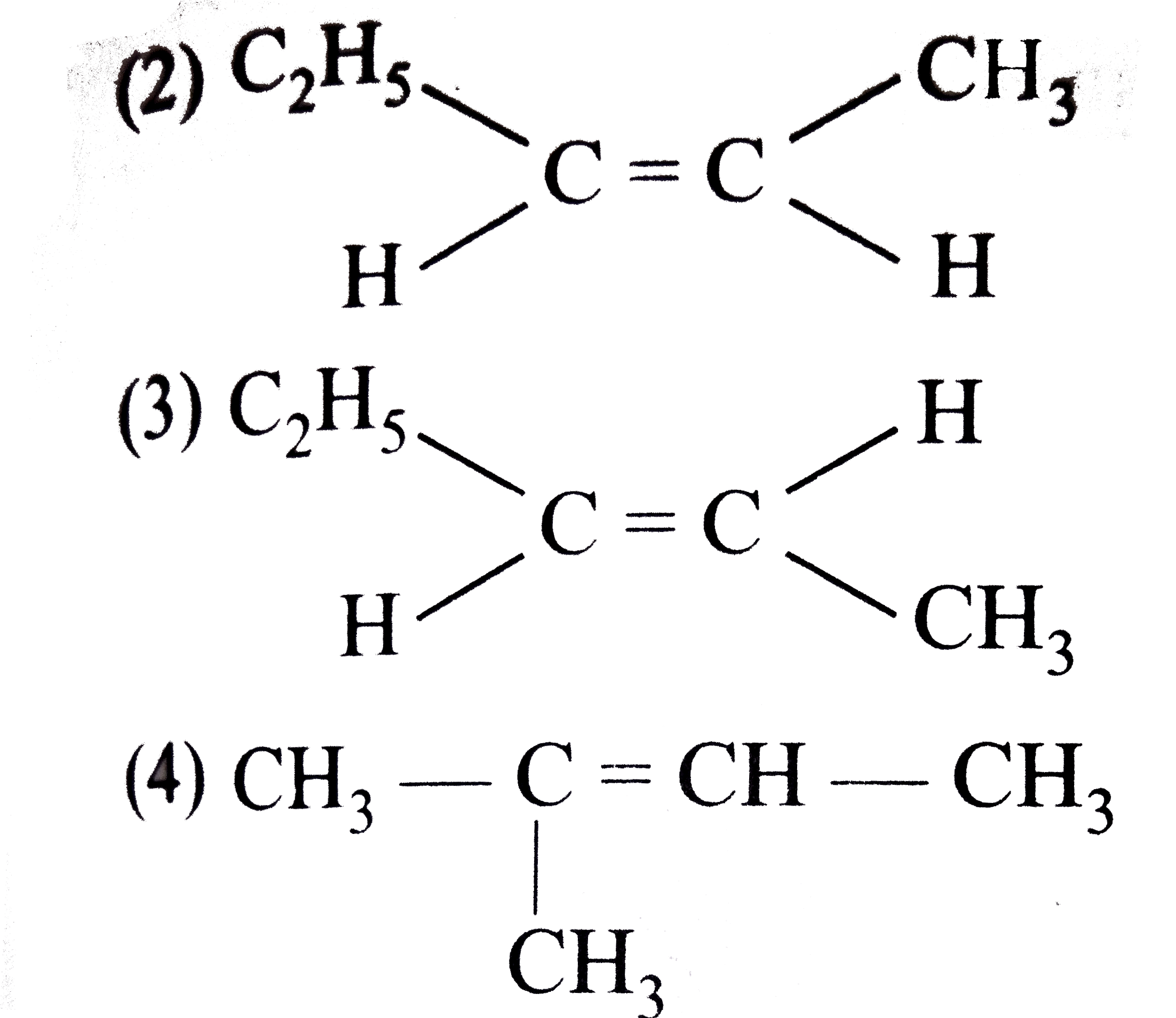 Which is the correct increasing order of the stability of isomers of pentene ?   CH(3)-CH(2)-CH(2)C=CH(2)