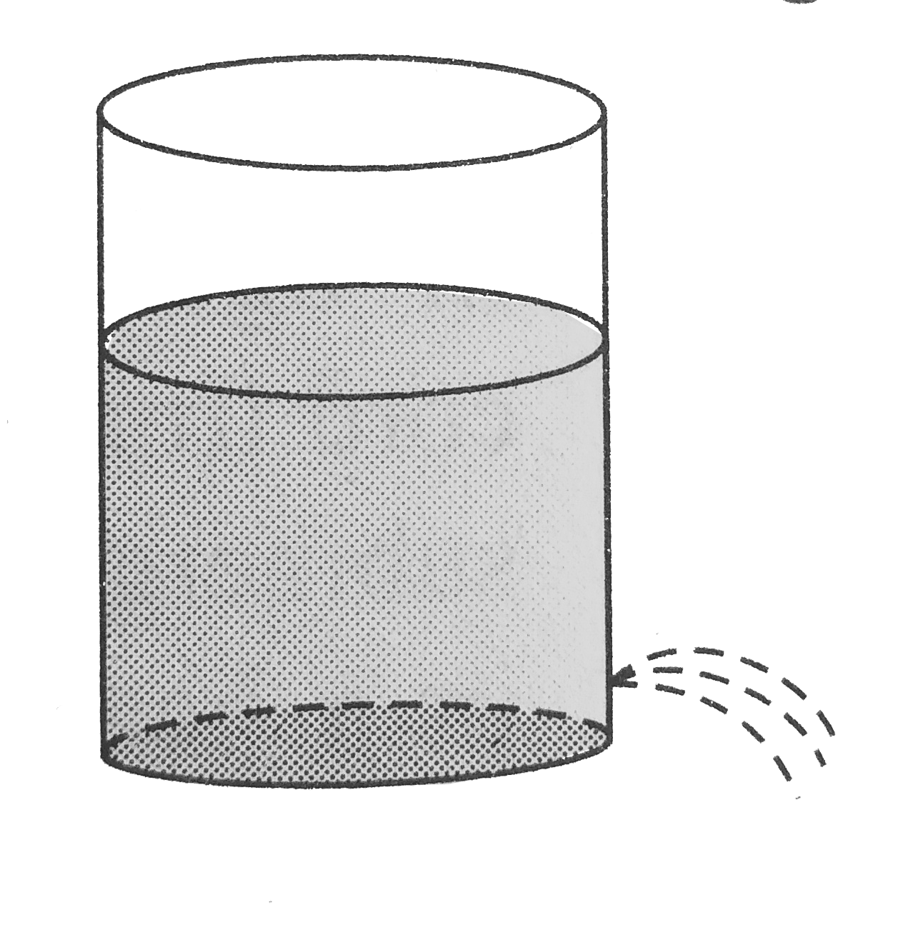 When a hole is made in the side of a container holding water, water flows out and follows a parabolic trajectory. If a hole is made in the side of the container and the container is dropped in free fall (just before the water starts coming out), the water flow (Neglect effect of surface tension)