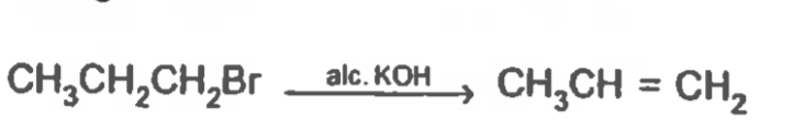 In the following elimination reaction, hybridisation of carbon atom to which halogen is attached changes from