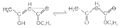 The enolic form of ethyl acetoacelate as below has