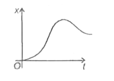 The displacement (x) - time (t) graph of a particle is shown in figure. Which of the following is correct?