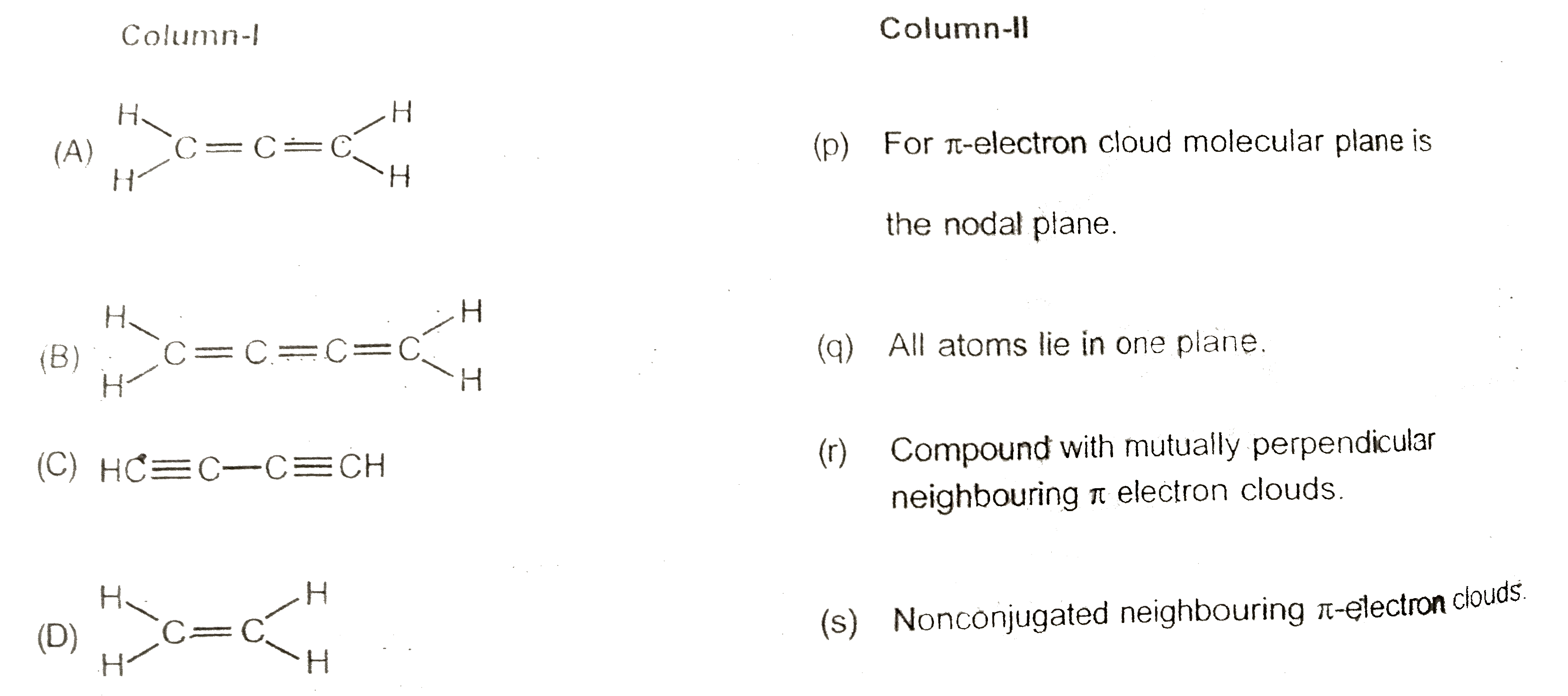 Match the following