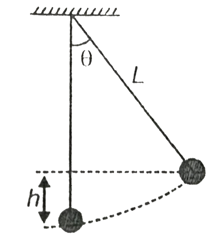 A simple pendulum with bob of mass m and conducting wire of length L swings under gravity through an angle 2theta. The earth's magnetic field component in the direction perpendicular to swing is B. The maximum potential difference induced across the pendulum is