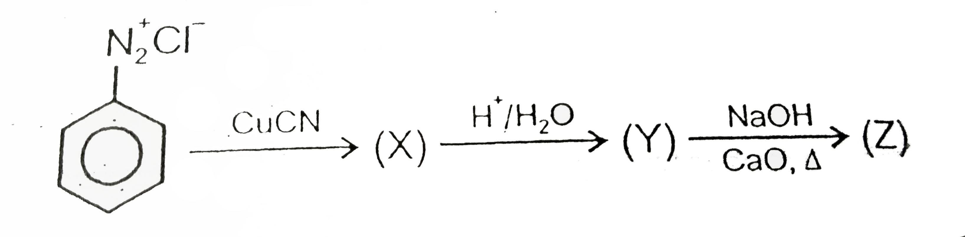 The end product (Z) of the following reaction is