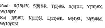 Study the following information at point and carefully and answer the questions given below:   P@Q: It means that P is in East of Q   P#Q: It means that P is in West of Q    P$Q: It means that P is in North of Q    P%Q: It means that P is in South of Q    P(7)$Q means that P is 7m North of Q    P$@Q means that P is in North-east of Q    Paul and Raj are starting their journey from point V and U respectively and both reaches at point W as per the given information-      If B(5)@L and C(8)#W are true then, what is the shortest distance between B and C?