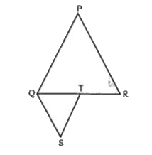 DeltaPQR and DeltaQST are two equilateral triangles such that T is the mid-point of QR. Find the ratio of the areas of DeltaPQR and DeltaQST.
