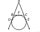 In the given figure, a circle touches the side BC of tiangle ABC at F and touches AB and AC at D and E respectively. If AD = 8 cm, then find the perimeter of triangle ABC.
