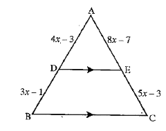 संलग्न चित्र में DE||BC, तो x के मान हैं-