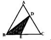 चित्र में ABC एक त्रिभुज है। D और E क्रमश: भुजा AC और BC के मध्य बिन्दु हैं।   यदि ar.(DeltaBED)=12