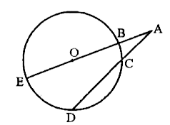 चित्र में केन्द्र 0 वाले वृत्त की छेदक रेखा ACD, वृत्त को बिन्दुओं c तथा D पर काटती है। यदि OAD5 सेमी, AC=2 सेमी तथा AD=8 सेमी है, तो. वृत्त की त्रिज्या होगी-
