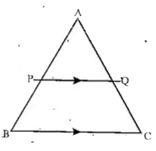 यदि दिए गए DeltaABC  में रेखा PQ रेखा BC के समानान्तर है, तो -