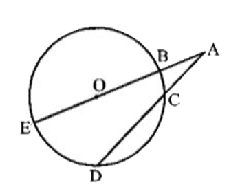चित्र में केन्द्र O वाले वृत्त की छेदक रेखा ACD, वृत्त को बिन्दुओं C तथा D पर काटती है। यदि OA=5 सेमी, AB=2 सेमी तथा AD=8 सेमी है, तो कृत की त्रिज्या होगी-