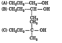 The order of reactivity of the following alcohols with halogen acids is