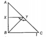 In a triangle ABC, a line XY parallel to BC intersects AB at X and AC at Y ,   If BY bisects angle XYC, then m angle CBY: mangle CYB is :