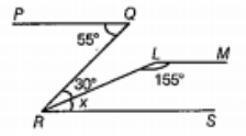 In the figure PQ||LM||RS. Find the value of angle LRS.