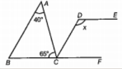 In the figure AB||DC and DE||BF. Find the value of x.