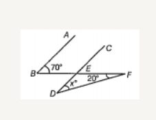 In the figure AB||CD, find x^@ (i.e., angle CDF).