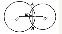 In the given figure, two circles with their respective centres intersect each other at A and B and AB intersects OO at M, then m angleOMA is: