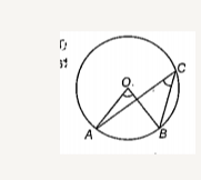 In the given figure, O is the centre of the circle and angleACB=25^@ Find angleAOB