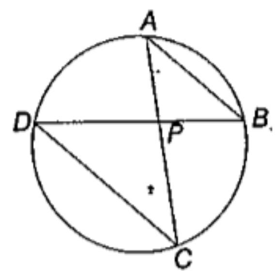 In the following figure there are four chords AB,CD,AC,BD in a circle. If AB=6, AP=2,BP=5,DP=3, find CD