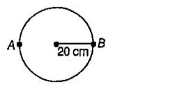 A body move in a circular path of radius 20 cm. If it completes two and a half revolution along the circular path, the distance and displacement of the body are