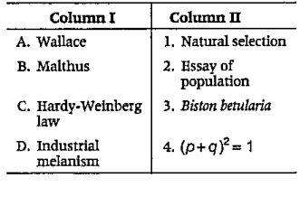 Match the following columns.