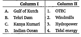 Match the following columns.