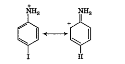 Examine the following two structures an aniliium ion and choose the correct statement below