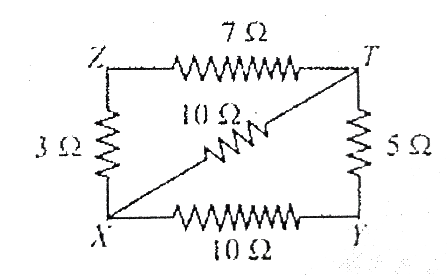 The equivalent resistance between the point X and Y in the following circuit diagram will be