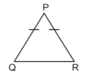 Name the triangles with following dimensions -         (a) Opposite sides and base angles are equal ........     (b)  Three angles angle P = 50^@ , angle Q = 60^@  and angle R = 70^@ ..........     Three angles  angle P = 110^@ , angle Q  = 35^@ and angle R = 35^@  ..........