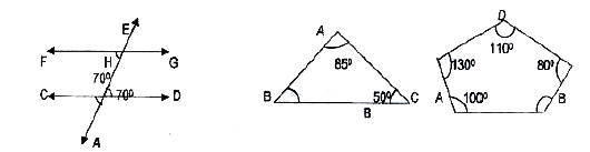 Find the measure of the angle ABC in each of the following figures using property of the given figure.