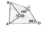 चतुर्भुज ABCD में angle A एवं angle B के समद्विभाजक एक-दूसरे से बिन्दु O पर मिलते हैं। का मान ज्ञात करें।