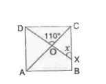 दी गयी आकृति में, ABCD एक वर्ग है। x  का मान परिकलित करें।