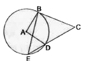 दी गई आकृति में A वृत्त का केन्द्र है तथा ABCD एक समान्तर चतुर्भुज है। सिद्ध करे कि   angleBCD=2angleABE