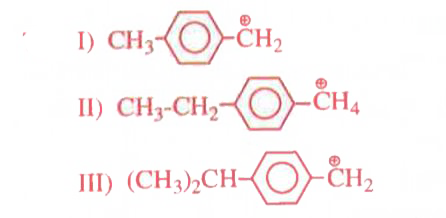 Stability order of these benzyl carboncations is