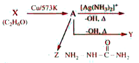 Consider the reaction      Silver mirror observed   Identified A, X, Y and Z