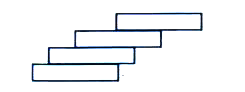 Four identical blocks of length L are arranged one over the other as shown. The maximum distance of the uppermost block from the edge of the lowermost block is x such that no block tumbles. Then x is